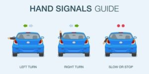 Any stop or turn signal when required in this division shall be given either by means of the hand and arm or by a signal lamp or mechanical device of the type as approved by the director of the state department of highways, but when a vehicle is so constructed or loaded that a hand and arm signal would not be visible both to the front and rear of such vehicle then such signal must be given by a lamp or signal device.