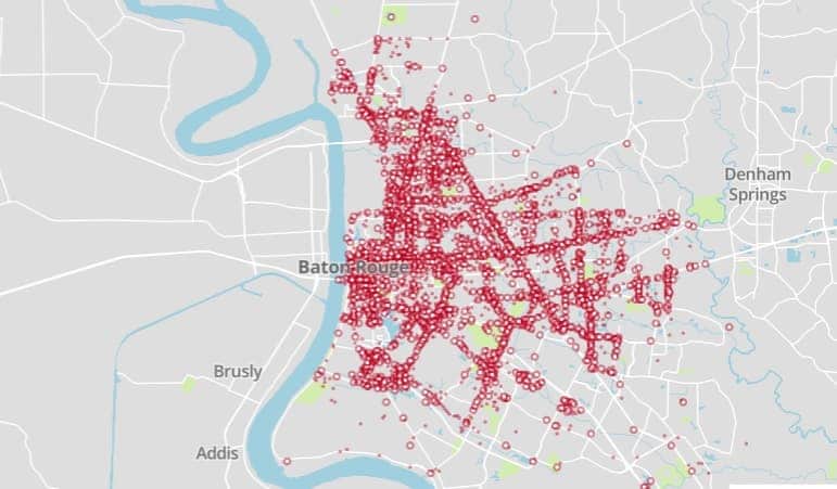 2021BatonRougeCarAccidentDensityMap Resize