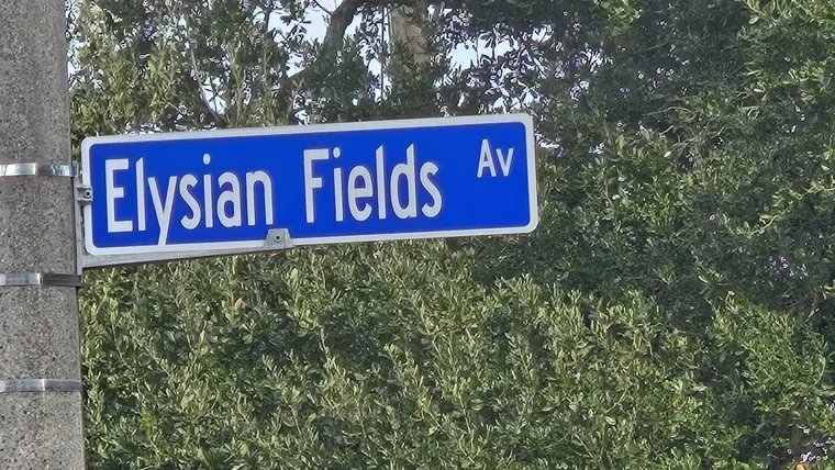 Elysian Fields Avenue street sign in New Orleans