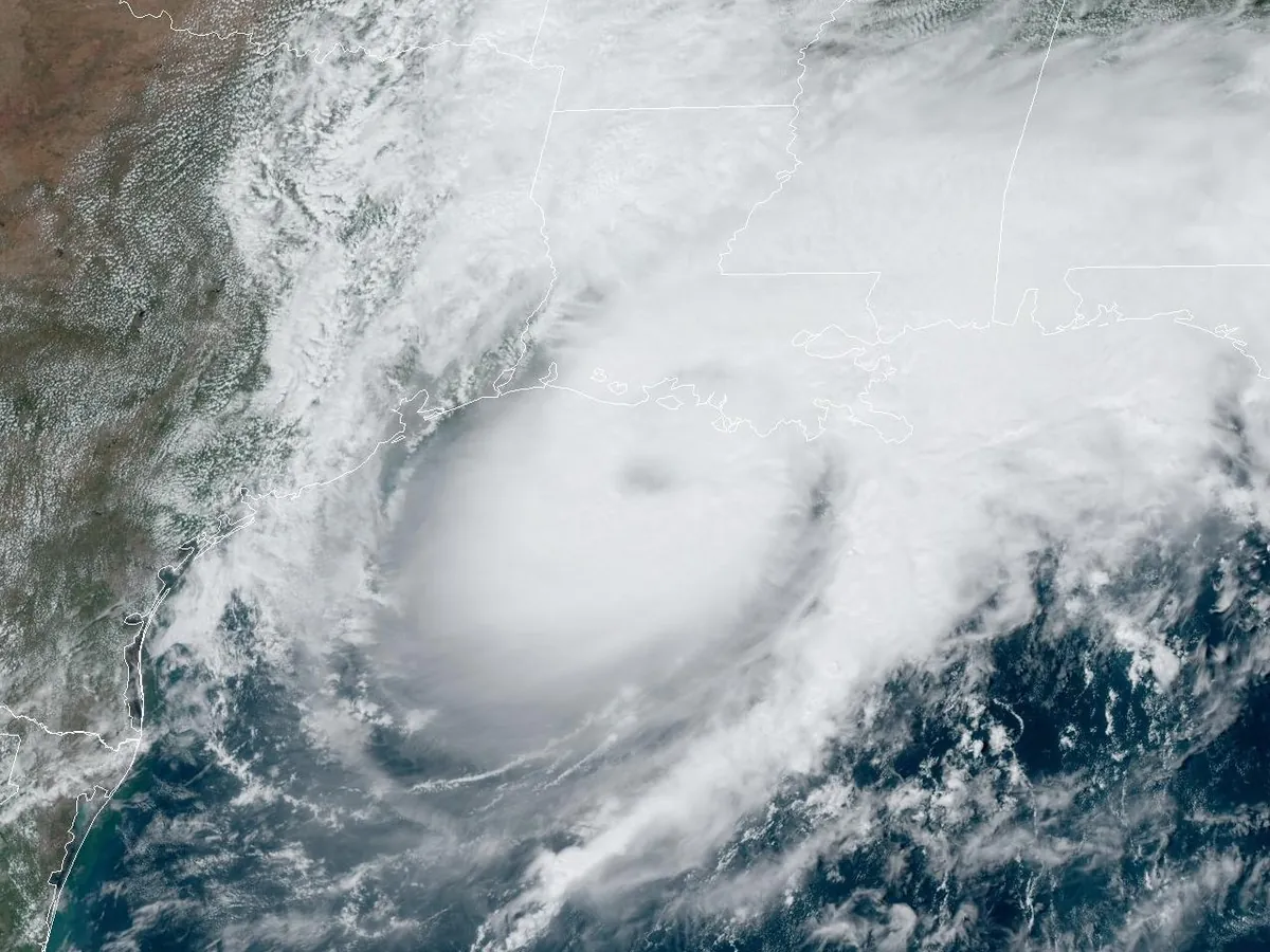 Satellite image of Hurricane Francine approaching the Louisiana coast in September 2024